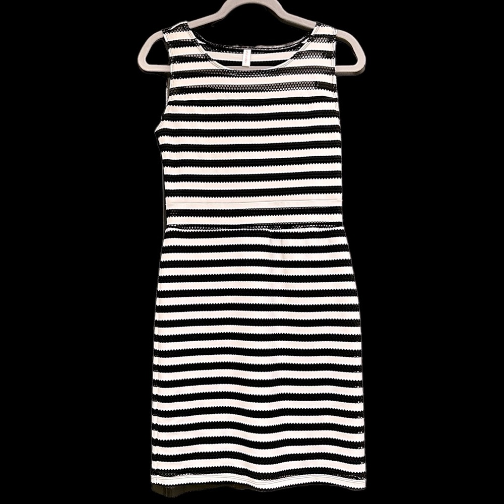 Xhilaration black and white striped mini dress